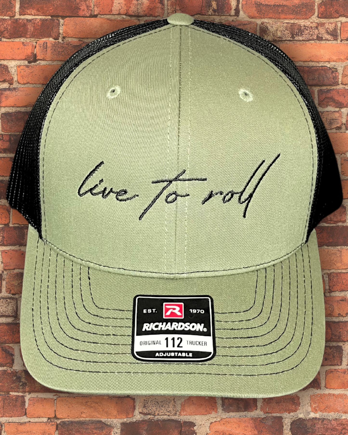 Live to Roll Snapback Trucker Cap – Olive/Black