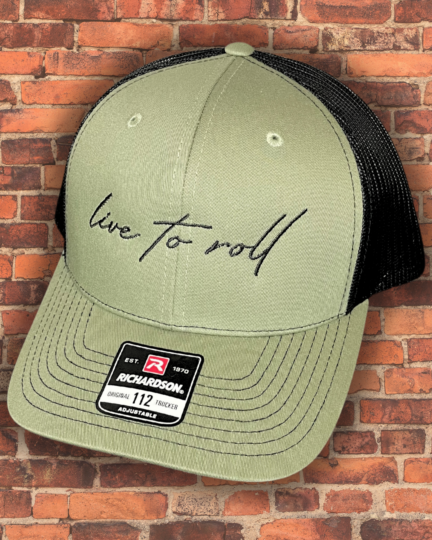 Live to Roll Snapback Trucker Cap – Olive/Black