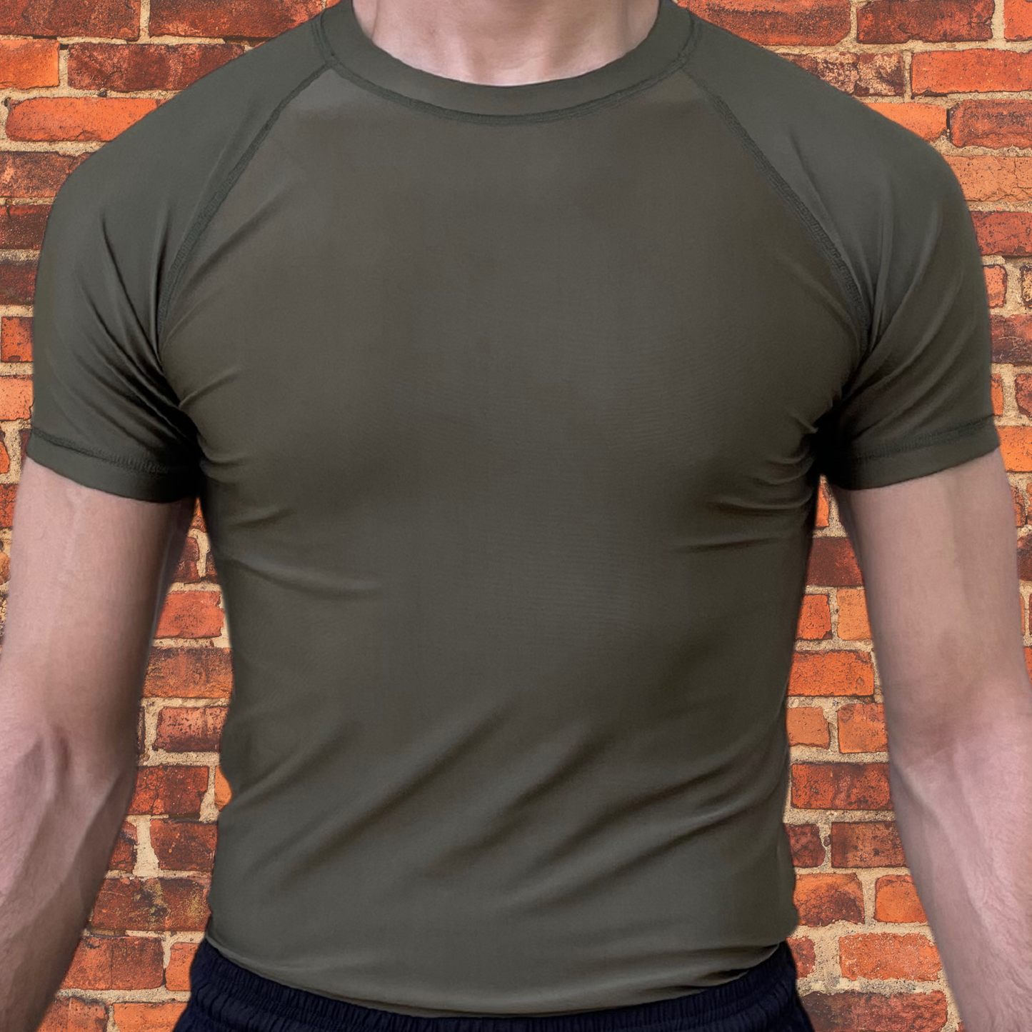 Olive Drab Short Sleeve Rash Guard & Shorts Combo