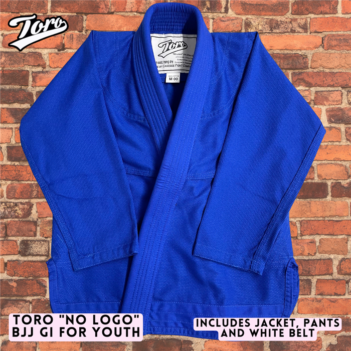 Toro No Logo Blue Jiu-Jitsu Gi For Youth | Kids Plain Blank Sizes