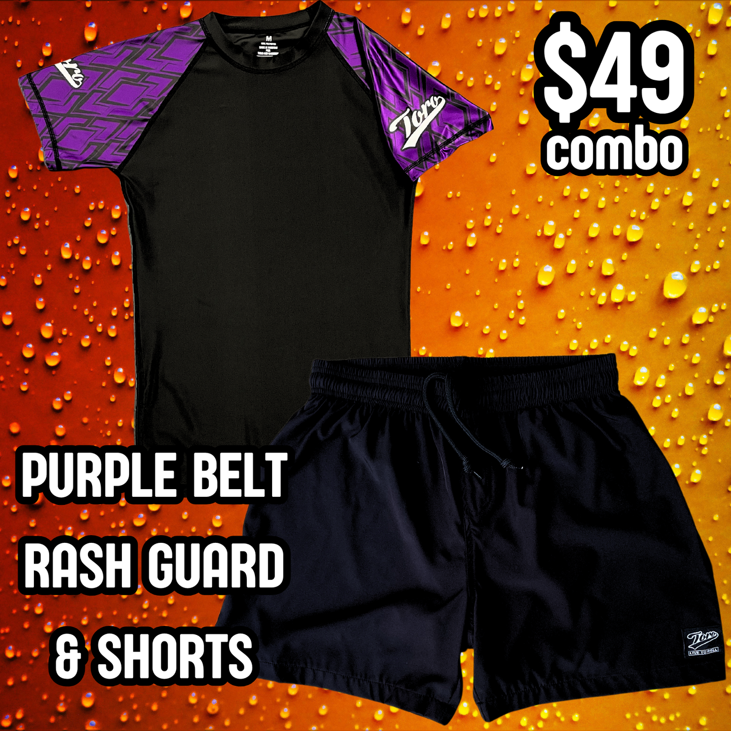 Purple Belt Short Sleeve Rash Guard & Shorts Combo