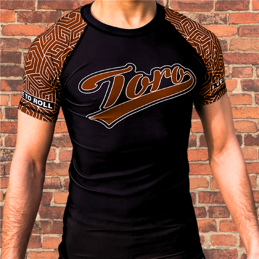 Toro BJJ Brown Belt Ranked Rash Guard V. 3 Short Sleeve