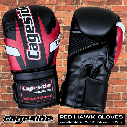 Cageside "Red Hawk" Muay Thai Boxing Gloves