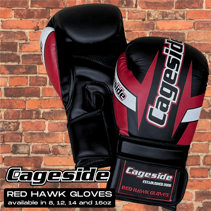 Cageside "Red Hawk" Muay Thai Boxing Gloves