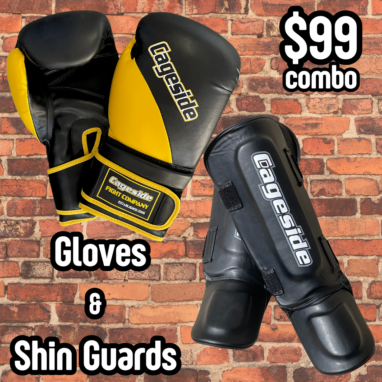 Golden Gloves & Shin Guards Combo