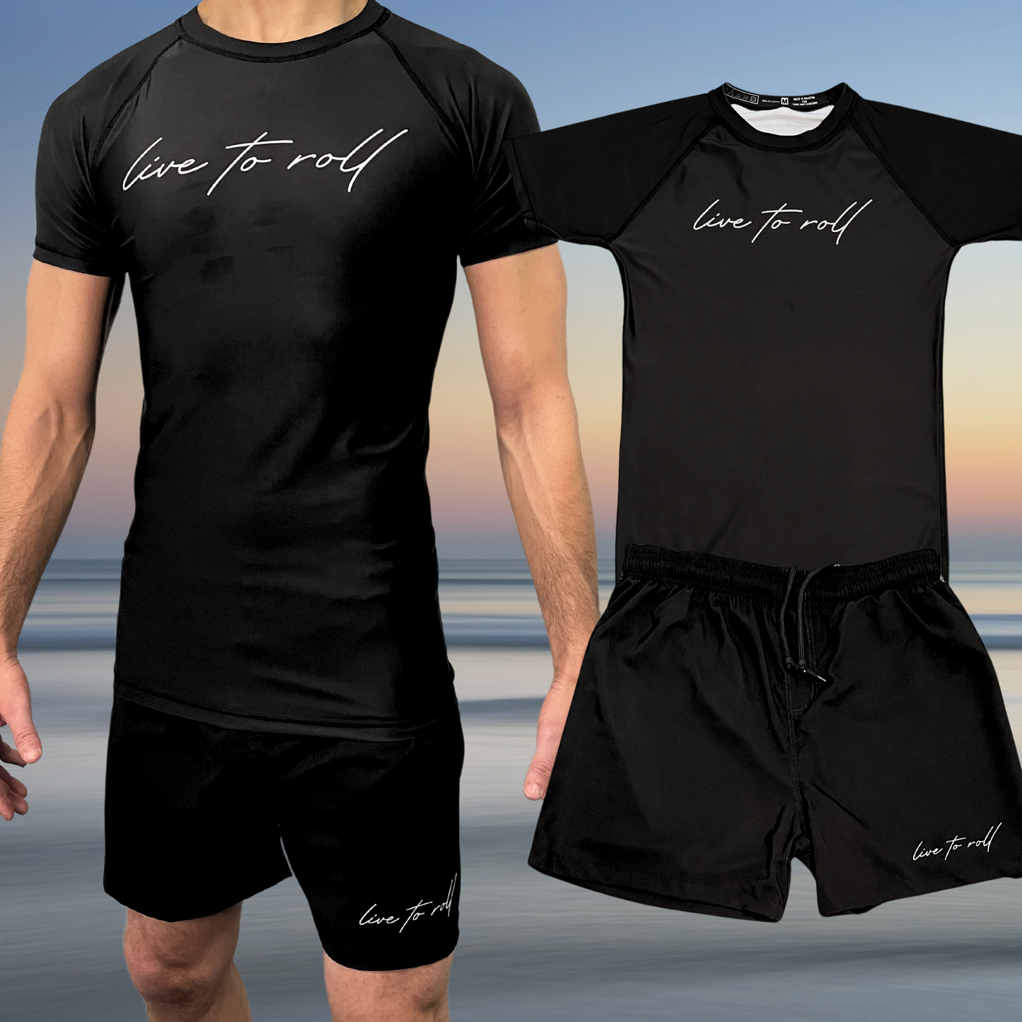 Live to Roll NoGi Kit – Rash Guard + Super Shorts