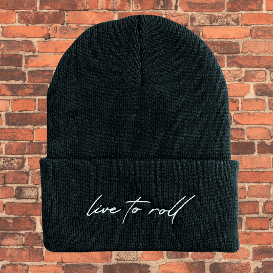 Toro BJJ Live to Roll winter beanie in black with embroidered text