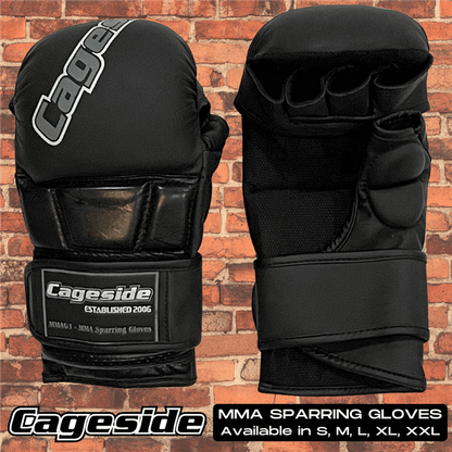 Cageside MMA Sparring Gloves Premium Protection Open Palm Design