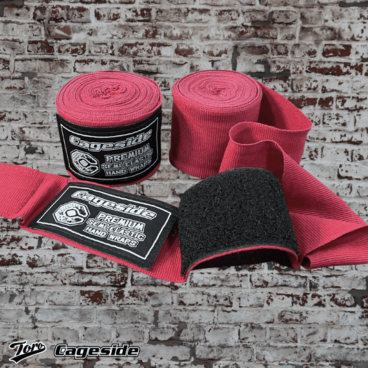 Cageside Mexican Style Hand Wraps - 180" - Maroon Color
