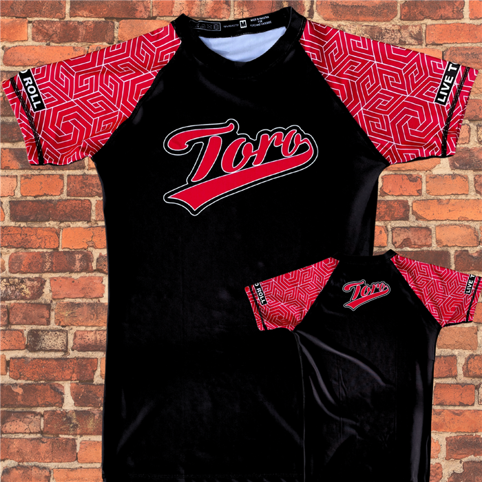 Toro BJJ Black Belt Ranked Rash Guard V. 3 | Red\Black