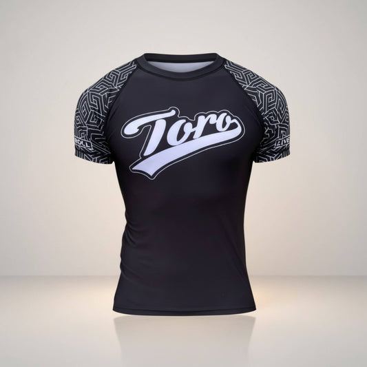 Toro BJJ Black Belt Ranked Rash Guard V. 3 | Black\White