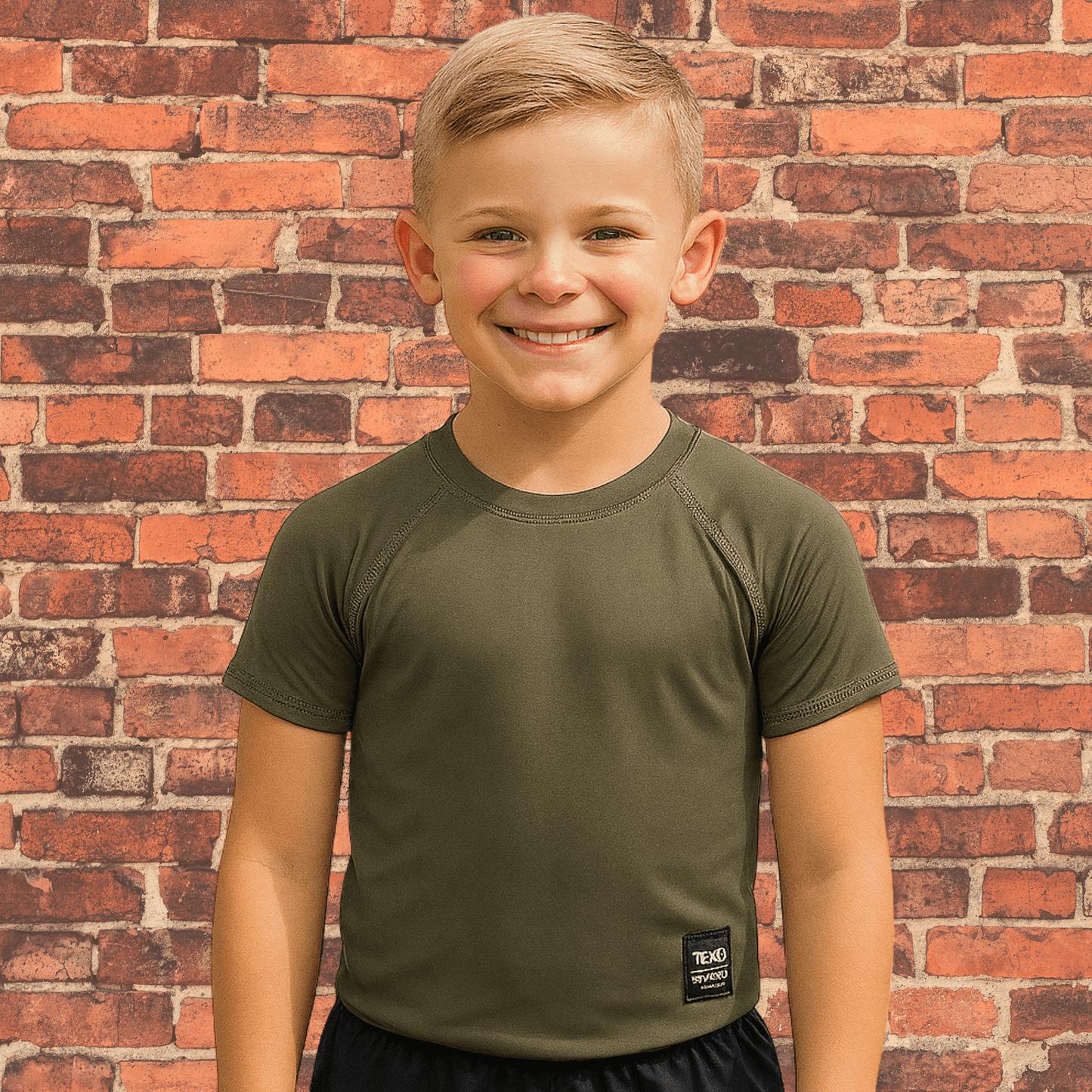 Youth Olive Drab NoGi Combo Kit | Rash Guard + Black Super Shorts