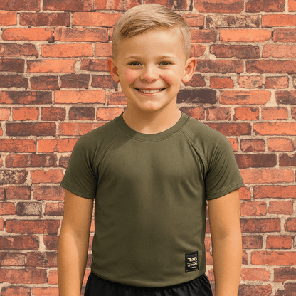 Youth Olive Drab NoGi Combo Kit | Rash Guard + Black Super Shorts