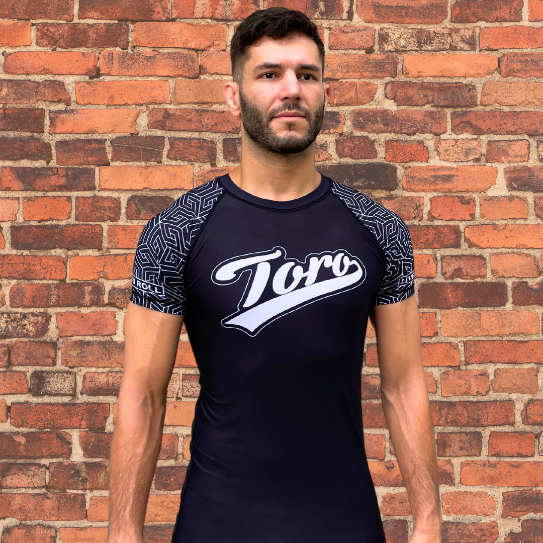 Toro BJJ Black Belt Ranked Rash Guard V. 3 | Black\White