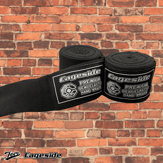 Cageside Mexican Style Hand Wraps - 180" - Black