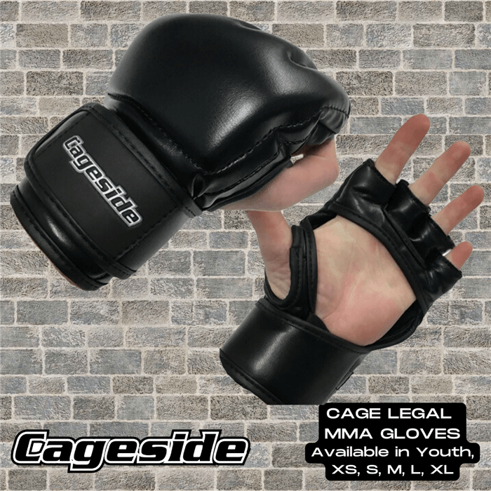 Cageside "Cage Legal" Black  MMA Gloves