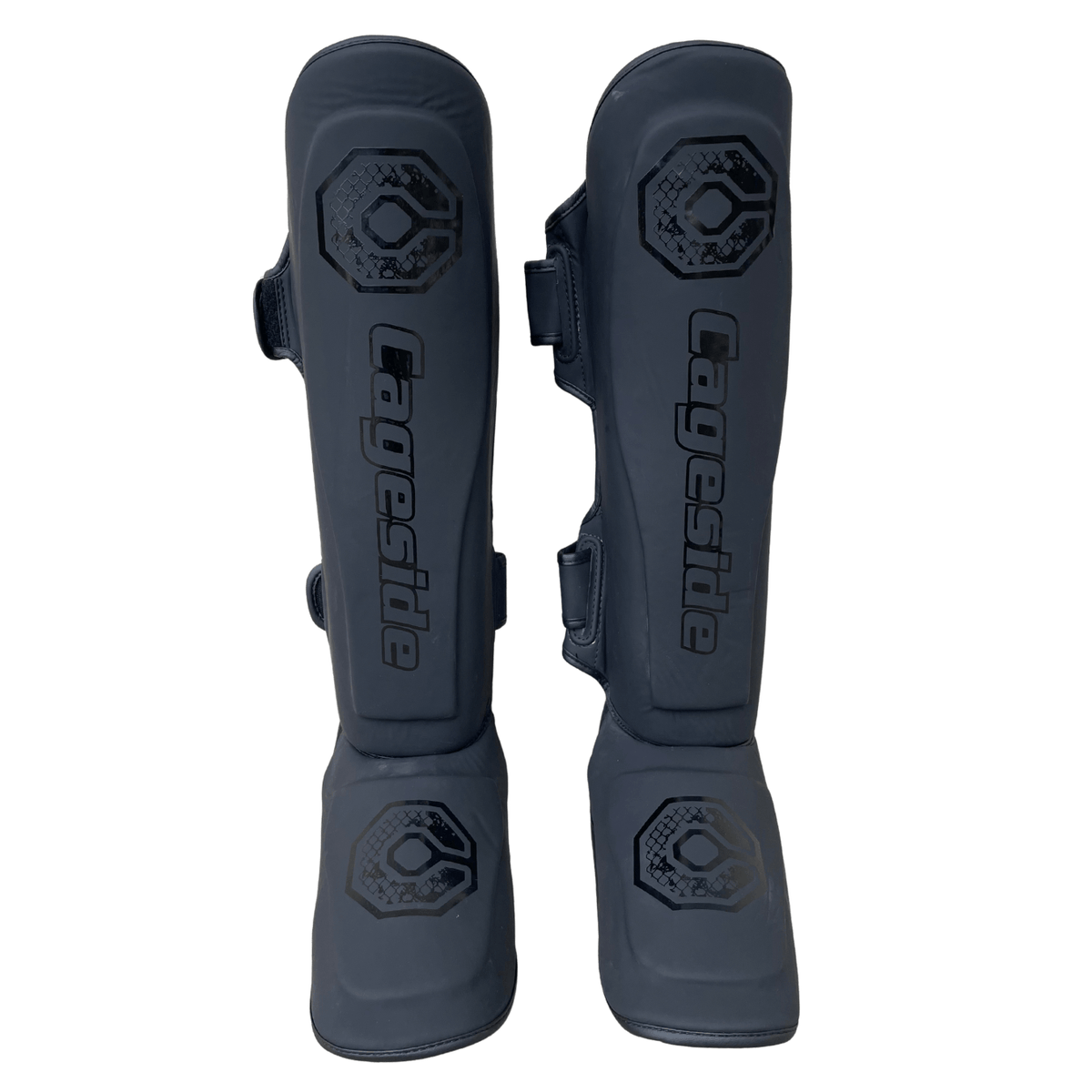 Front view of Cageside Steel Carbon Pro Spar Shin Guards