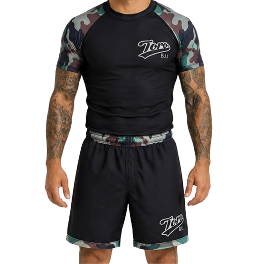 “Rampage” Camo Rash Guard and Shorts Combo