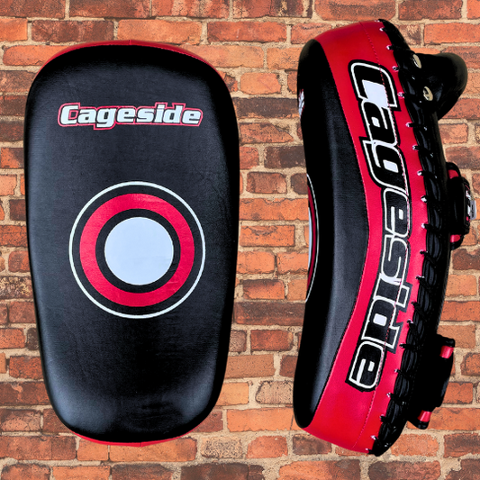 Cageside "Diesel" Pro Curved Thai Pads - Black & Red