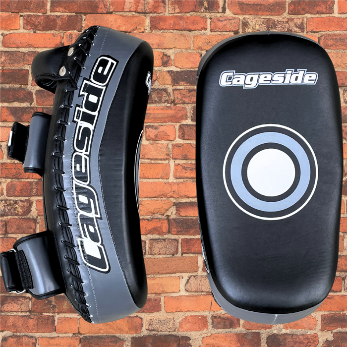 Cageside "Diesel" Pro Curved Thai Pads - Black & Gray