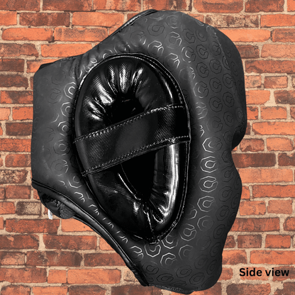 Cageside Full Face Sparring Headgear side view highlighting ear protection and padding