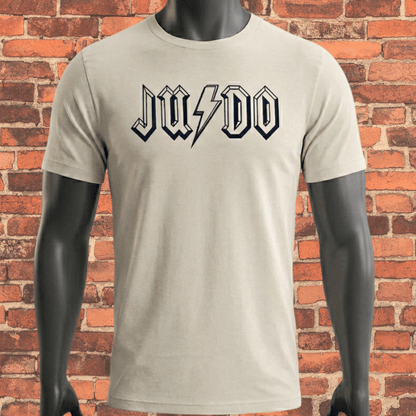 Ivory Toro BJJ Judo tri-blend t-shirt with vintage-inspired grappling design and Toro logo on sleeve