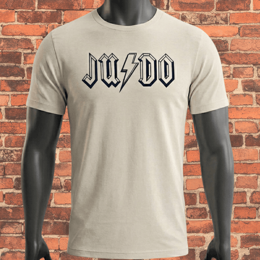 Ivory Toro BJJ Judo tri-blend t-shirt with vintage-inspired grappling design and Toro logo on sleeve