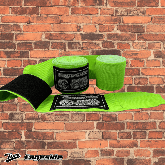 Cageside Mexican Style Hand Wraps - 180" - Neon Green