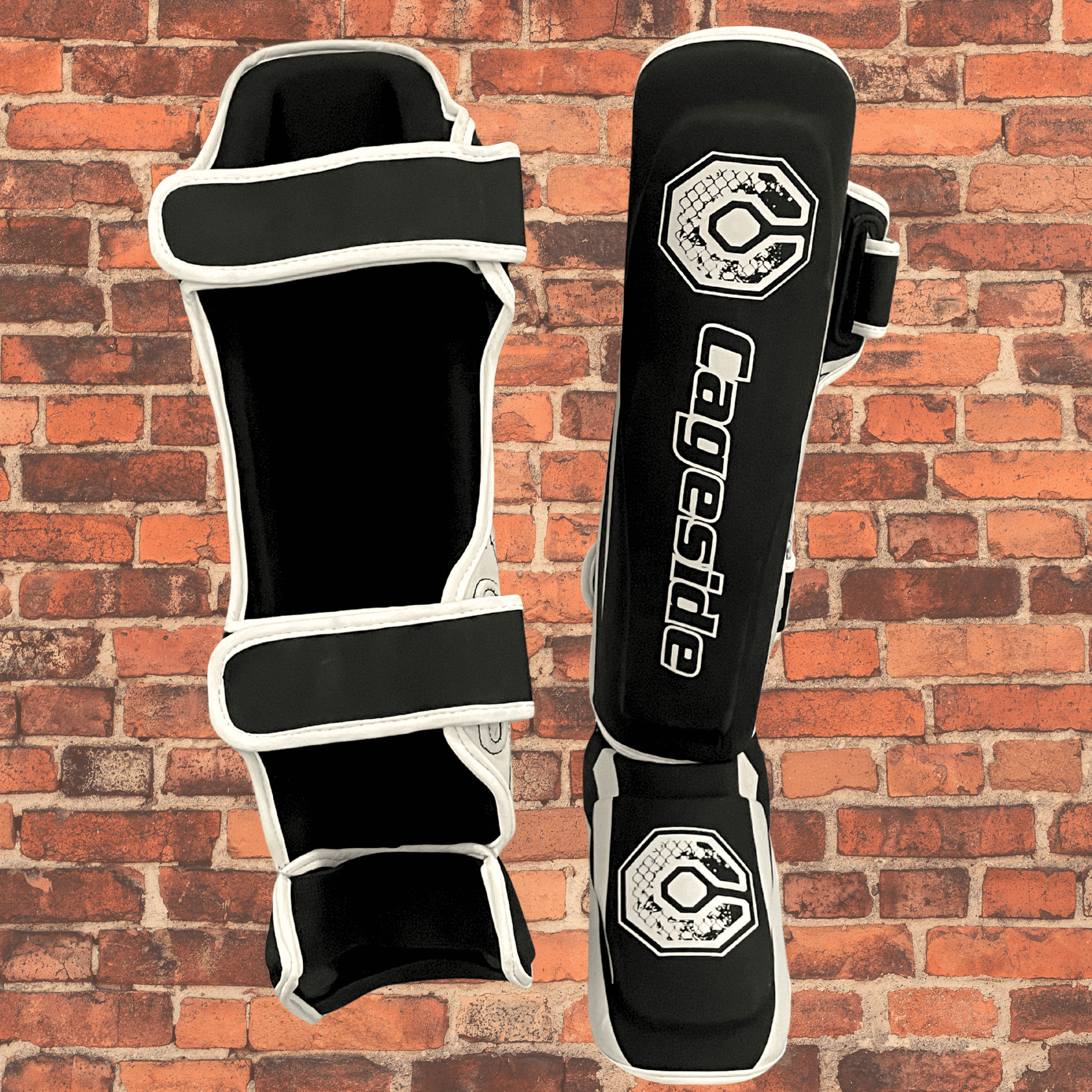 Pro Spar shin guards muay thai mma front and back with dual velcro straps