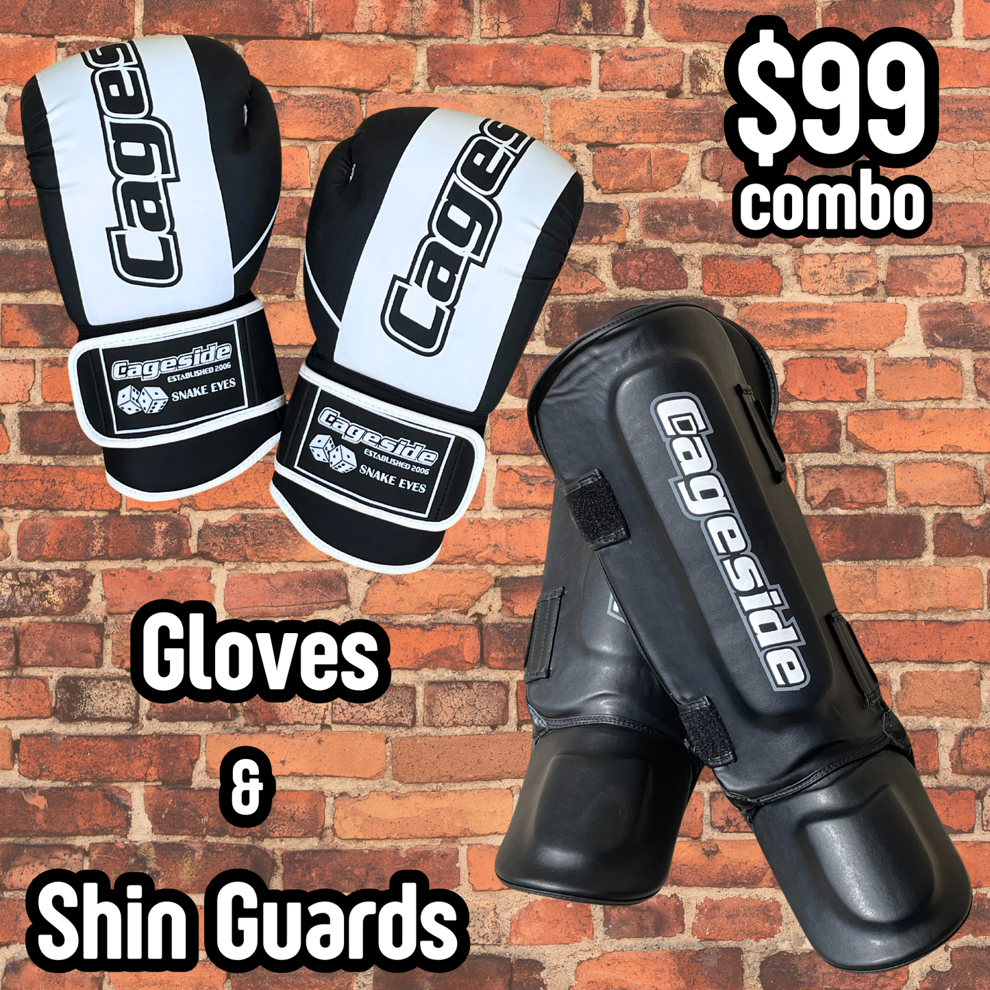 Snake Eyes Boxing Gloves & Shin Guards Combo