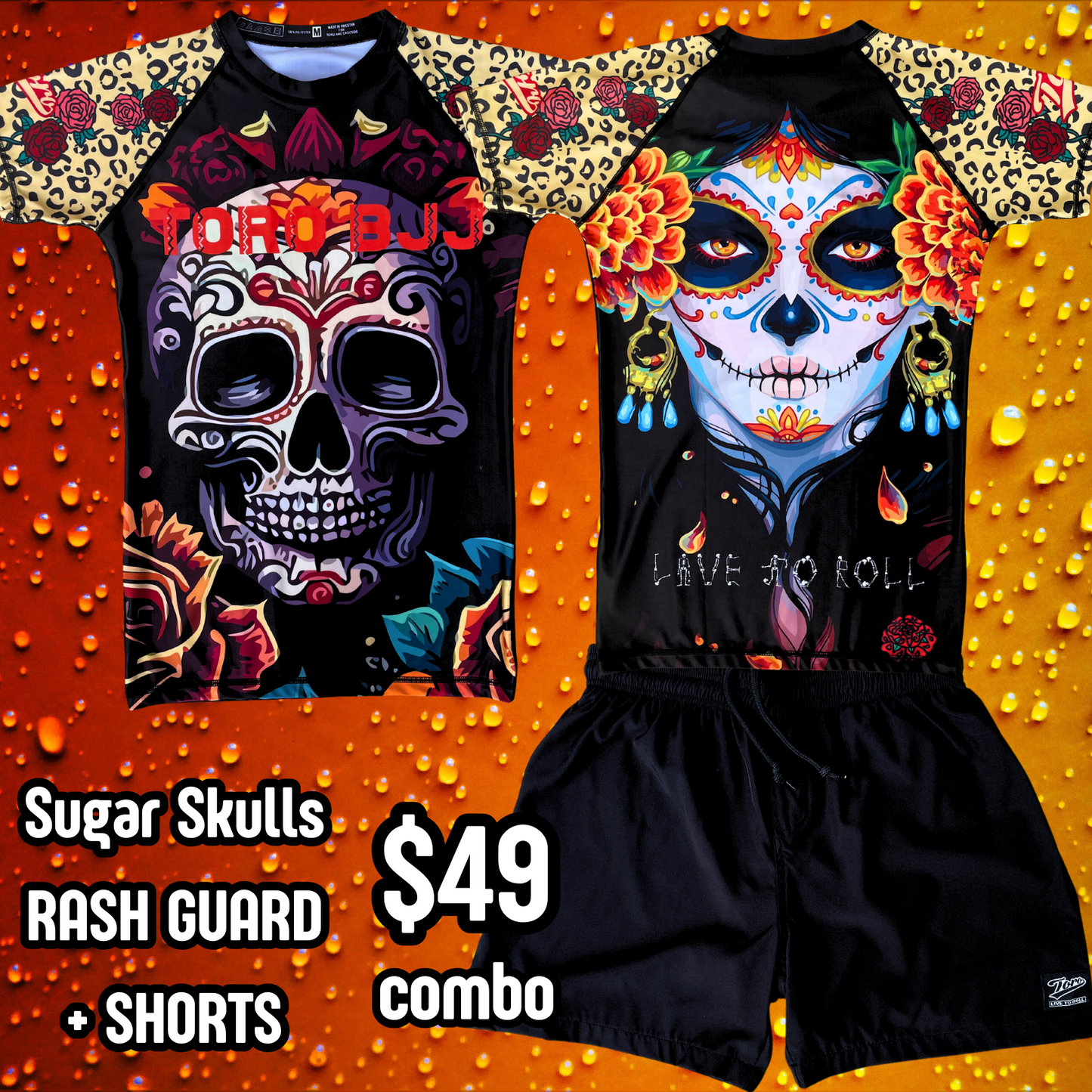 Sugar Skulls Rash Guard & Shorts Combo