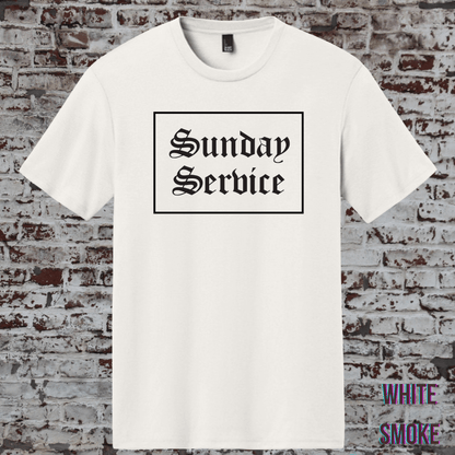 Sunday Service t shirt in white smoke color with front graphic print