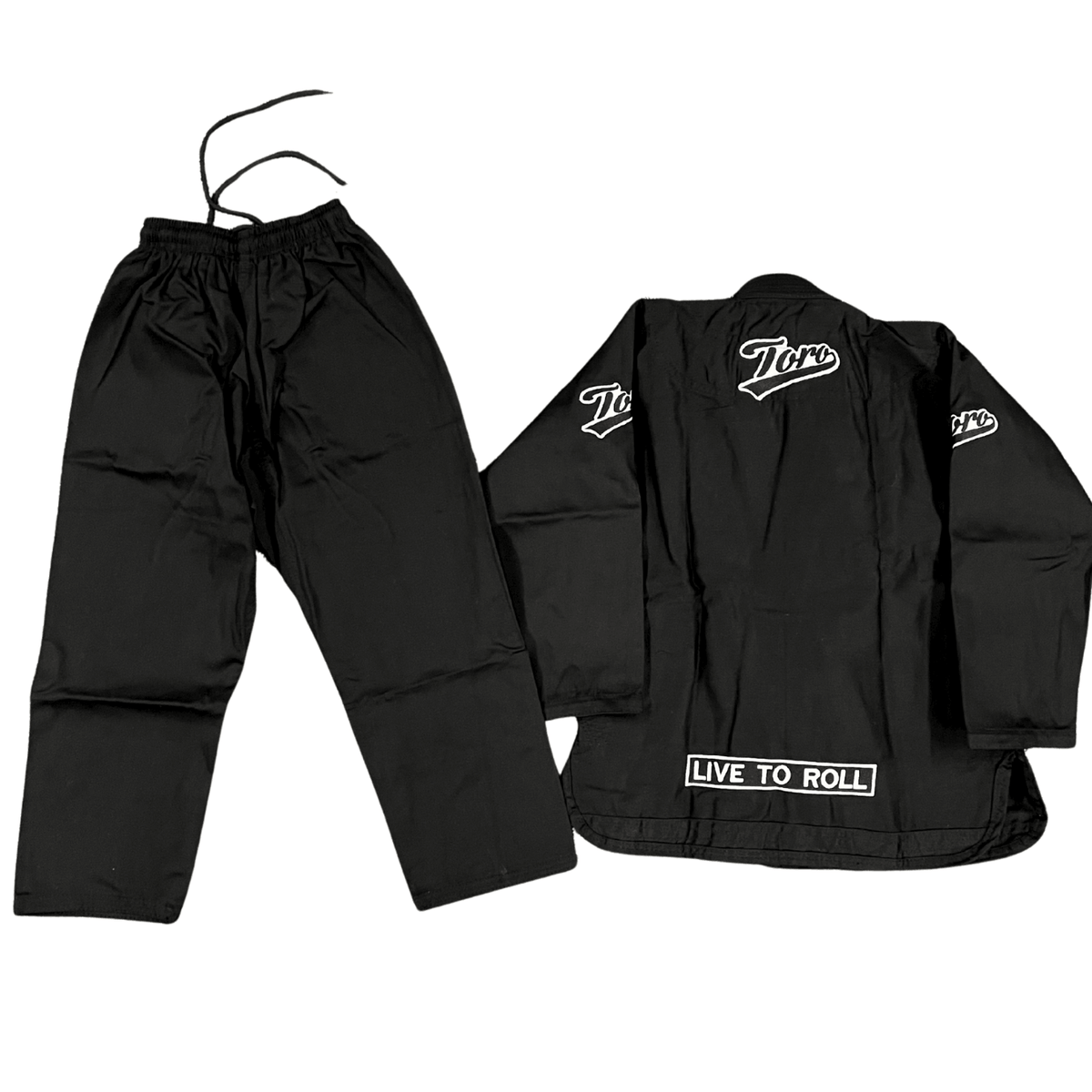 Back view of Toro Black Bull Youth BJJ Gi jacket and pants